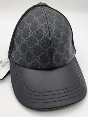 GUCCI GG Supreme Monogram Baseball Hat S Black, Authentic, NWT.!!!